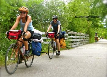 Bikers on trail